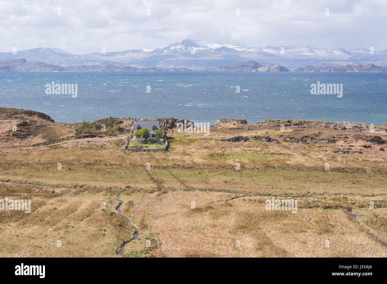 Remote house di Highlands scozzesi, Callakille, Applecross, Scotland, Regno Unito Foto Stock