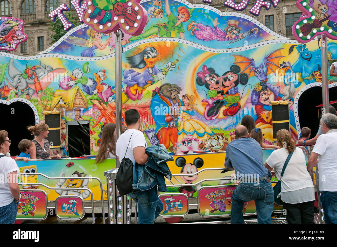 Fiera attrazioni, Monforte de Lemos, provincia di Lugo, regione della Galizia, Spagna, Europa Foto Stock