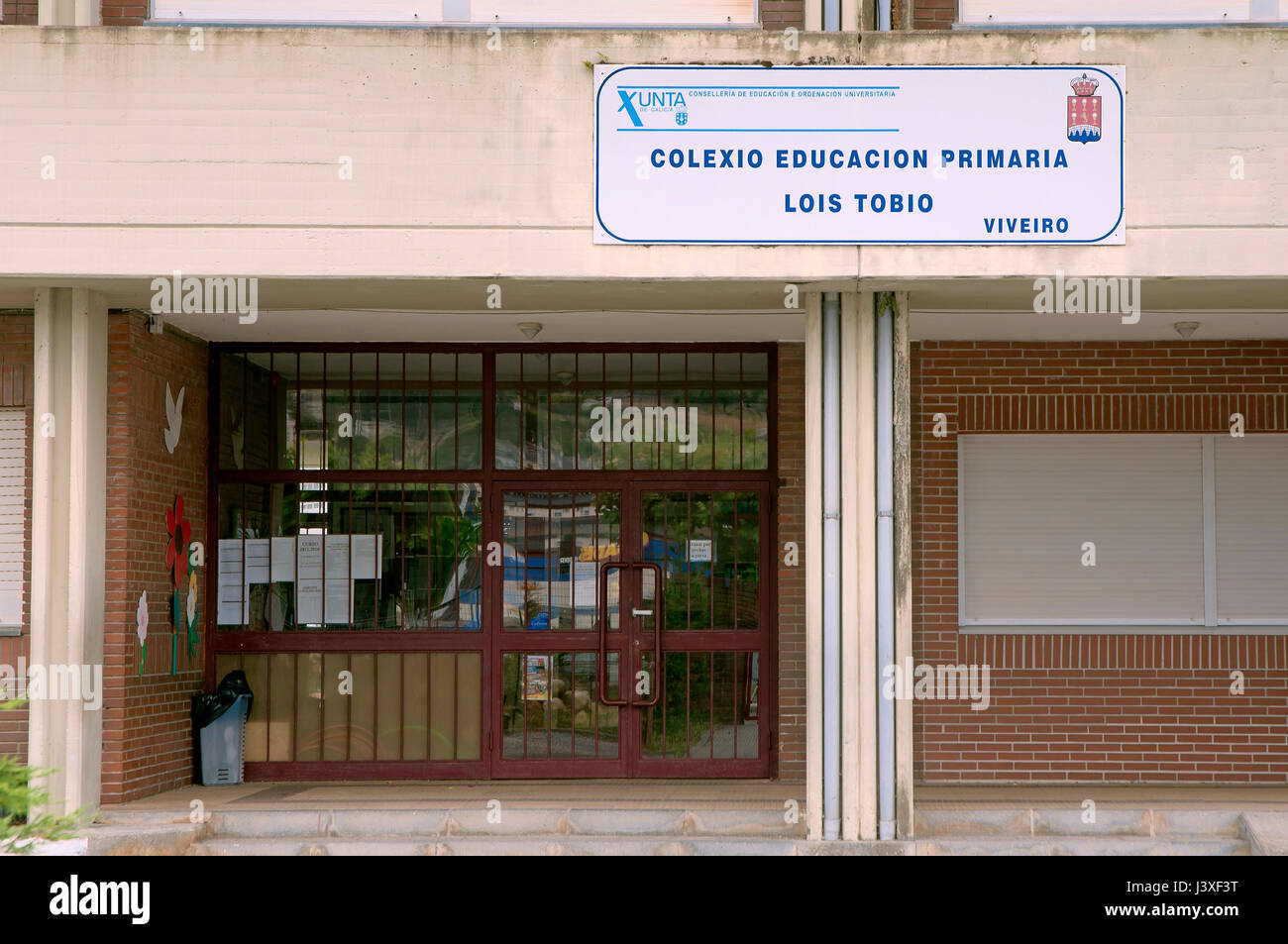 Scuola elementare di Lois Tobio, Viveiro, provincia di Lugo, regione della Galizia, Spagna, Europa Foto Stock