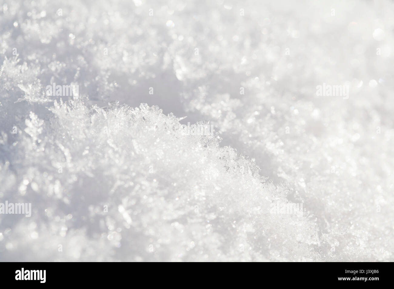 Close up di neve cristalli di ghiaccio Foto Stock