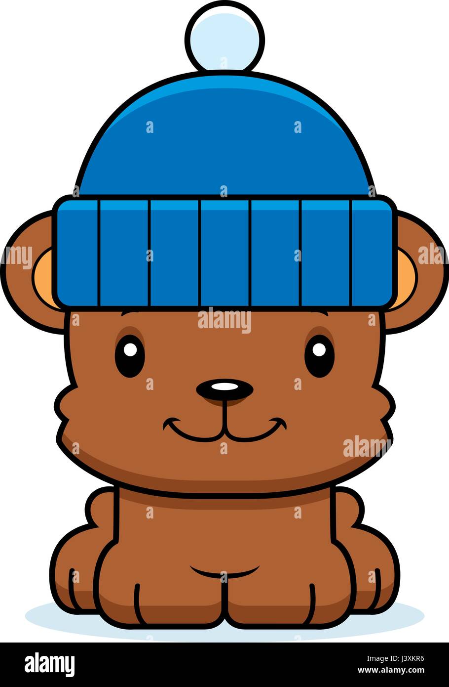 Un cartone animato in inverno orso sorridente. Illustrazione Vettoriale