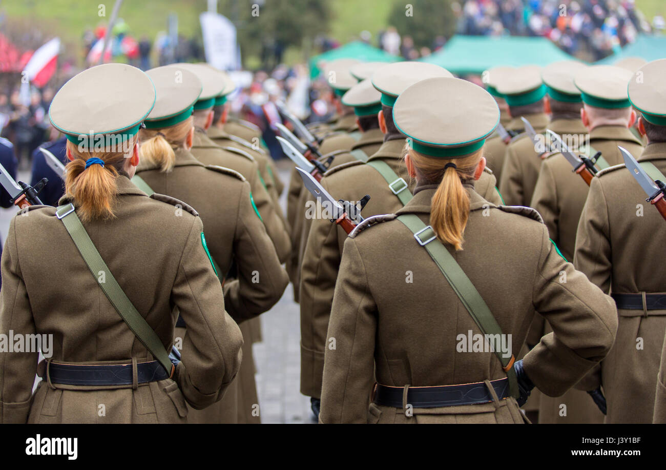 Parata militare, anniversario dell indipendenza in Polonia Foto Stock