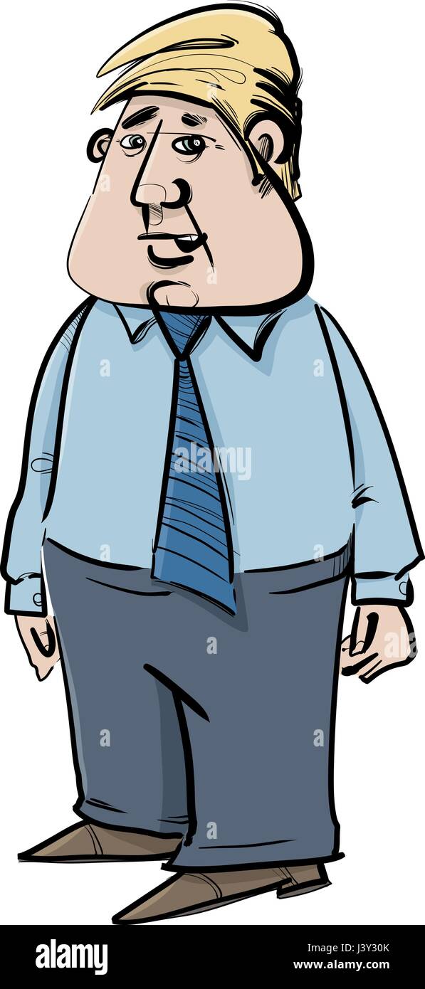 Illustrazione di disegno di imprenditore caricatura di carattere schizzo Illustrazione Vettoriale