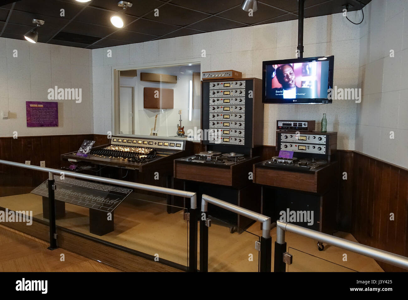 Sala di controllo presso lo Studio in Stax Museo della Musica Soul Americana, Memphis Foto Stock