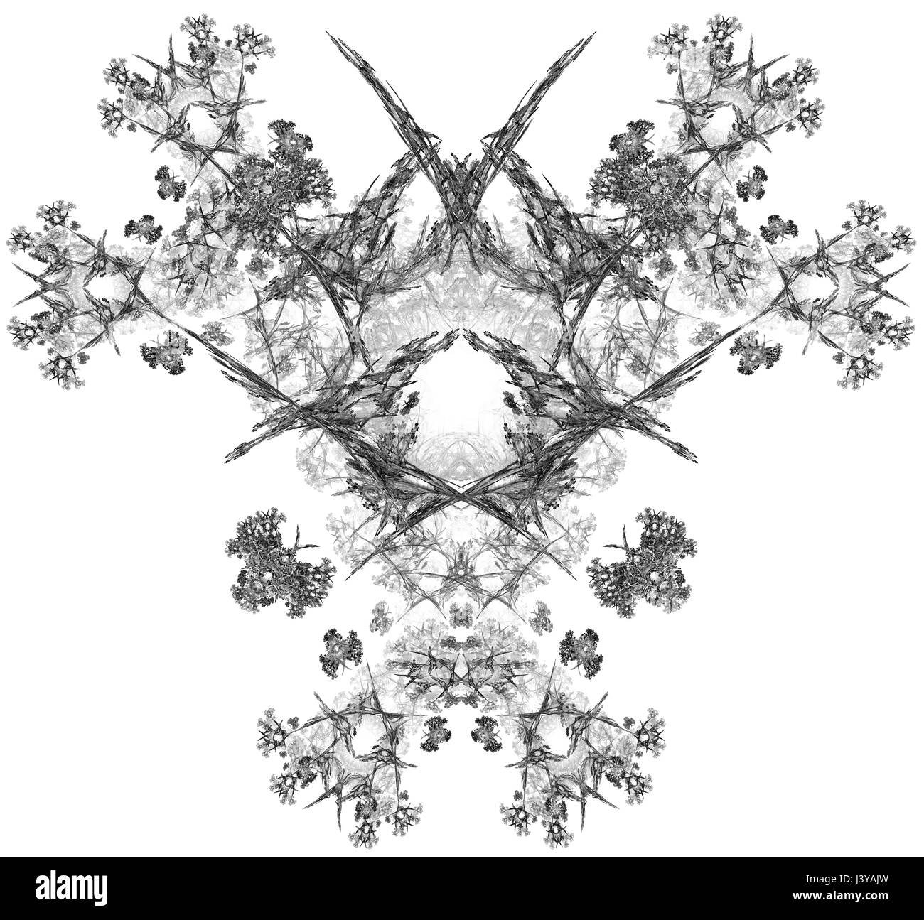 Monocromatico frattale astratto illustrazione per il design creativo Foto Stock