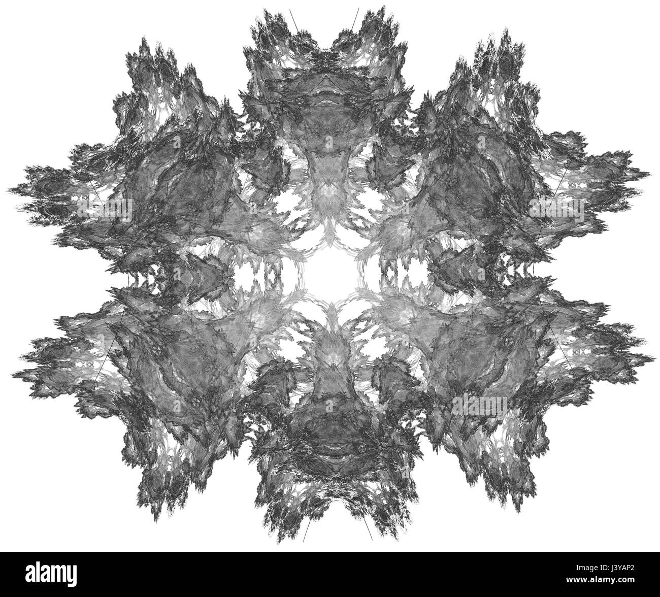 Monocromatico frattale astratto illustrazione per il design creativo Foto Stock