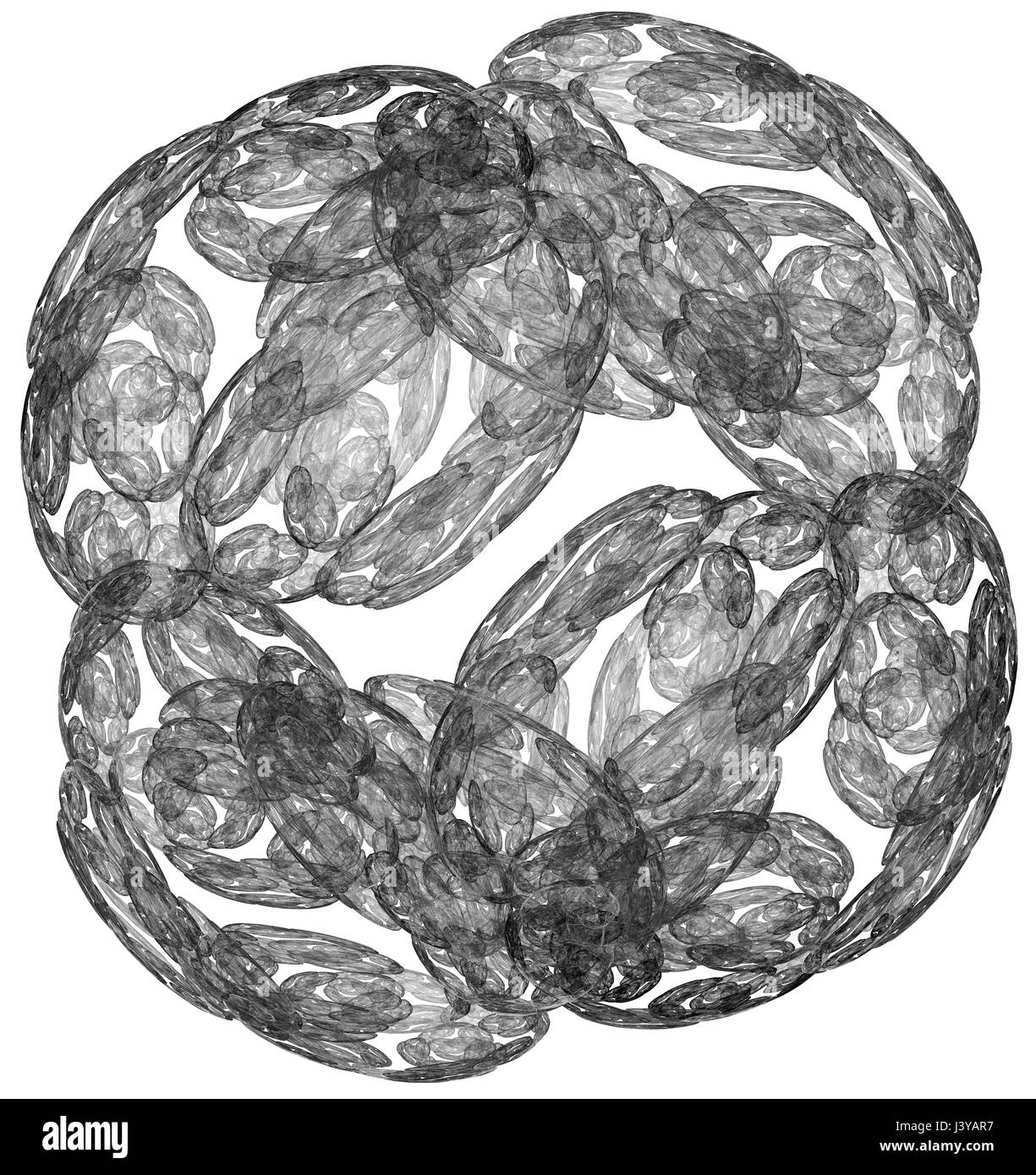 Monocromatico frattale astratto illustrazione per il design creativo Foto Stock