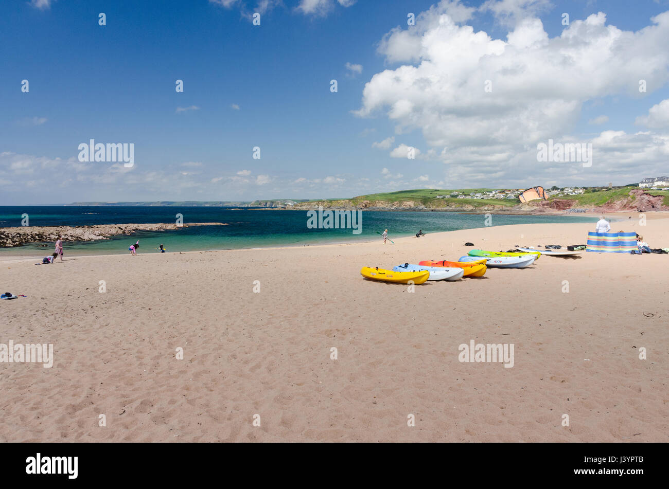 Spiagge a sud di Milton Sands vicino Thurlestone nel Sud i prosciutti in Devon Foto Stock