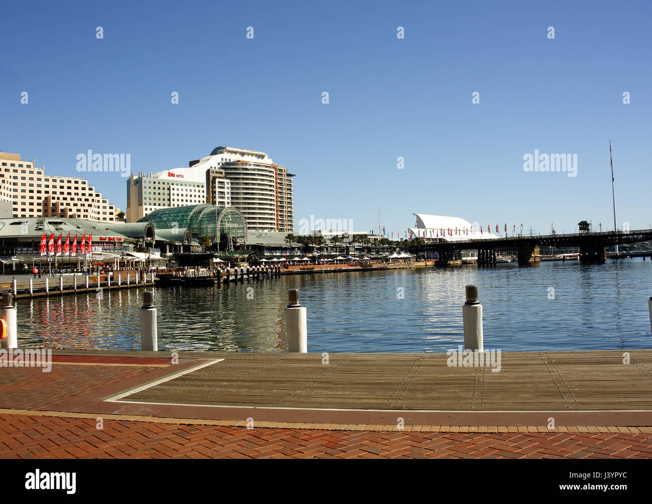 Una vista di Cockle Bay, Darling Harbour di Sydney Foto Stock