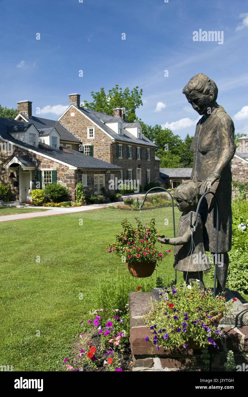 Il Pearl Buck S. House, verdi colline fattoria di Bucks Co. In Pennsylvania dove Pulitzer- e Nobel-prize-winning autore Pearl Buck vissuto. Foto Stock