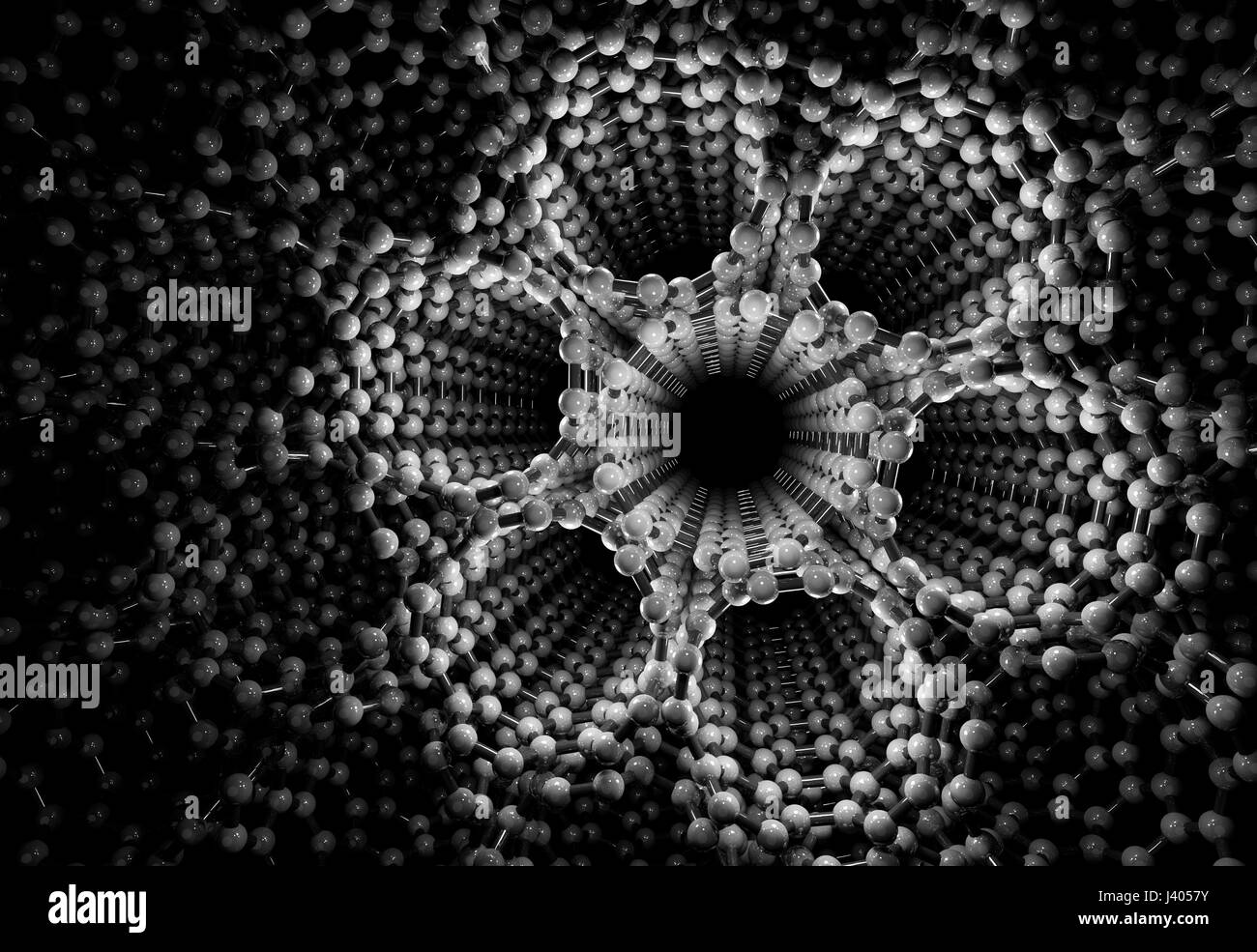 3D Rendering del mazzetto di nanotubi scuro Foto Stock