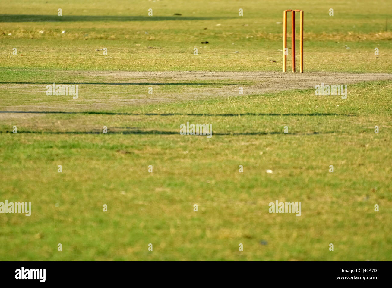 Svuotare il cricket pitch Foto Stock