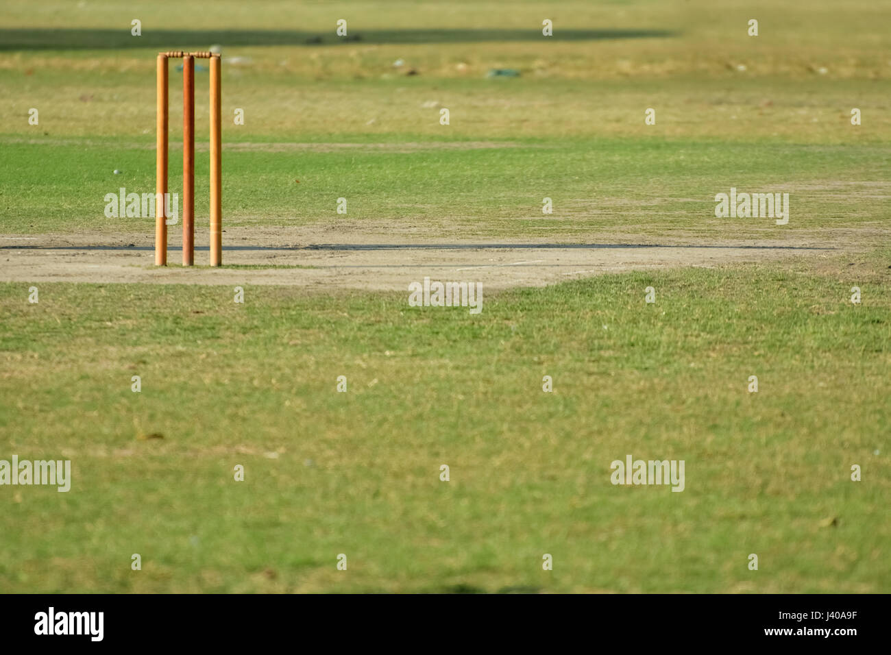 Svuotare il cricket pitch Foto Stock