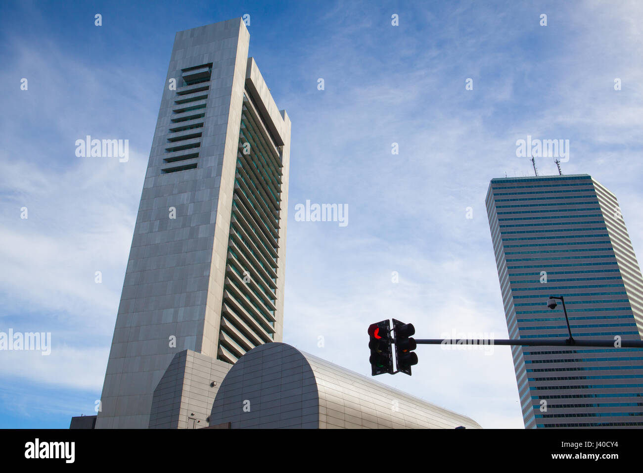 Boston, Massachsetts, usa -Luglio 2,2016: Skyline di Boston che mostra il quartiere finanziario al tramonto. Il quartiere finanziario di Boston si trova nella downt Foto Stock