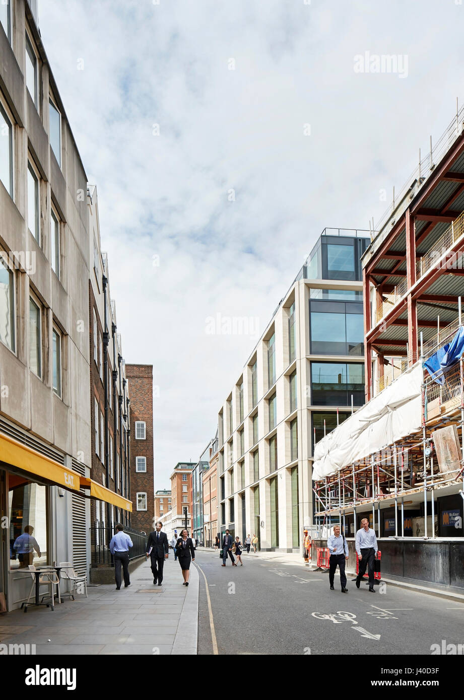 Vista prospettica lungo Chancery Lane. Chancery Lane, Londra, Regno Unito. Architetto: Bennetts Associates Architects, 2015. Foto Stock