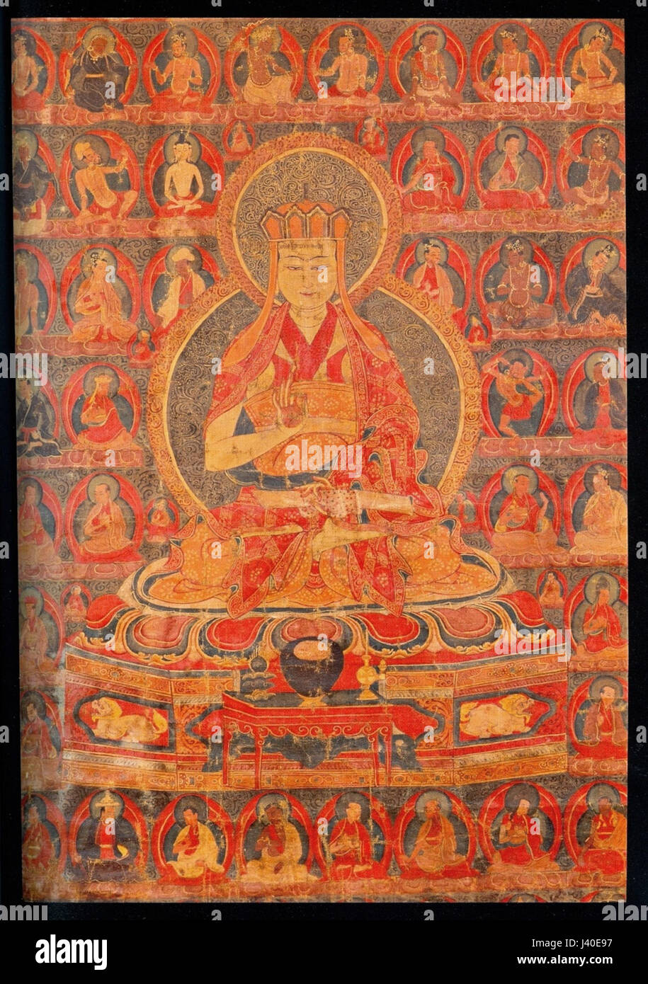 Fotografia del lignaggio di Lama dalla tradizione orale di Shangshung, Shangshaung, Nyangyu Lagyu, conservata in una collezione privata in Germania. Foto Stock Fotografia del lignaggio di Lama dalla tradizione orale di Shangshung, Shangshaung, Nyangyu Lagyu, conservata in una collezione privata in Germania. Foto Stock