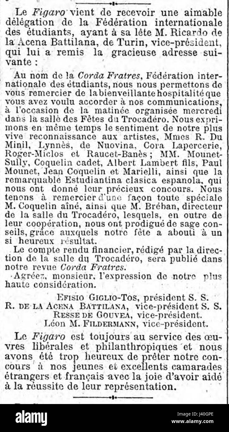 Le Figaro è un giornale francese, e questo riferimento al 7 ottobre 1900, si riferisce probabilmente a un numero del giornale. Potrebbe coprire vari eventi storici, politici o culturali di quel periodo in Francia e in Europa. Foto Stock
