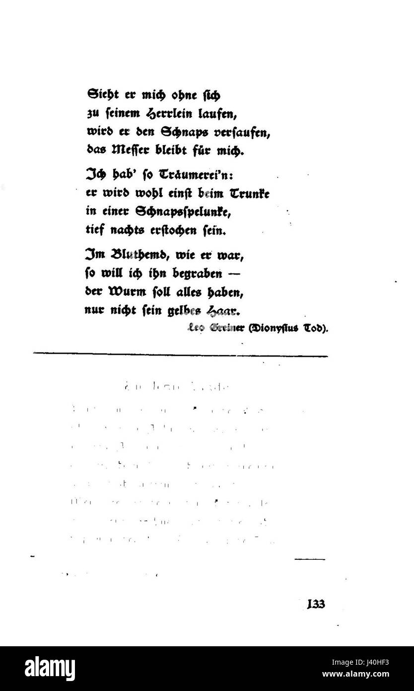 Lieder aus dem Rinnstein i 133 è un pezzo musicale, probabilmente parte di una raccolta o serie intitolata "Songs from the Gutter". Può concentrarsi su temi di difficoltà, lotta e resilienza nei suoi testi e nella musica. Foto Stock