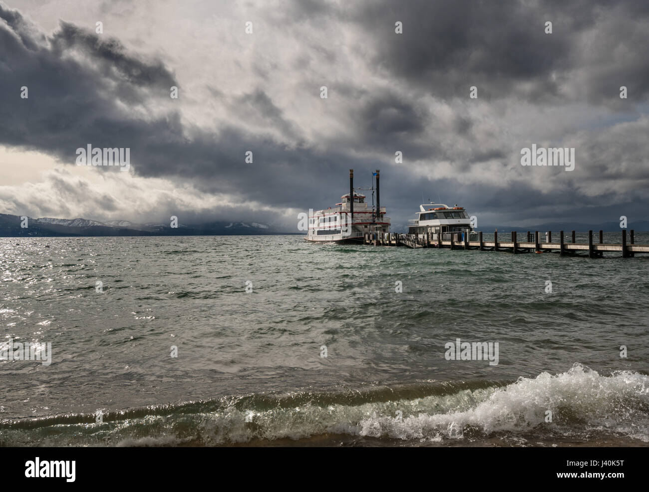 Maltempo su Lake Tahoe, Nevada Foto Stock