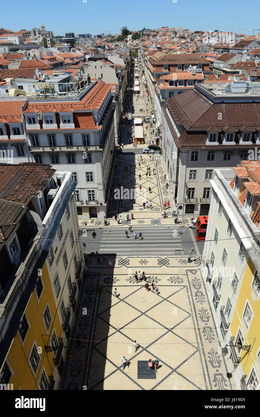 La Rua Augusta Street nel centro di Lisbona. Foto Stock