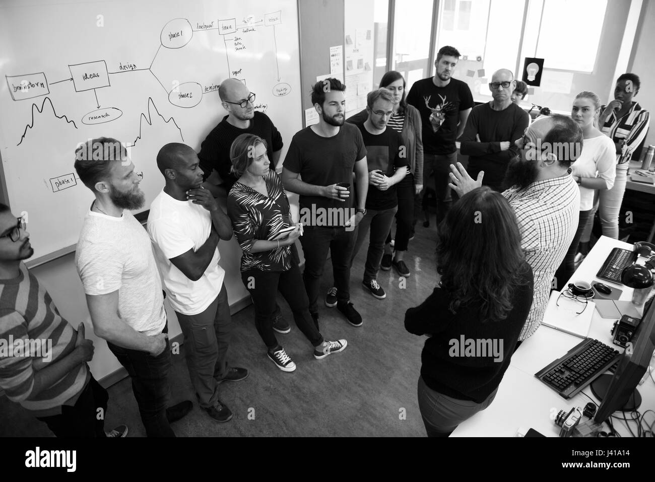 Startup Business Team brainstorming sui Workshop di riunione Foto Stock