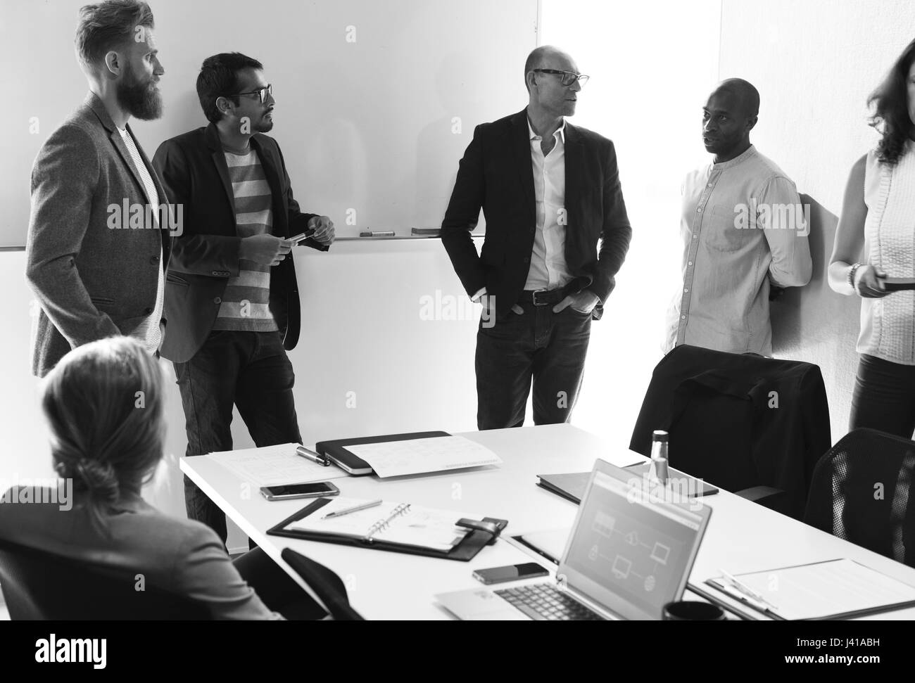 Startup Business Team brainstorming sui Workshop di riunione Foto Stock
