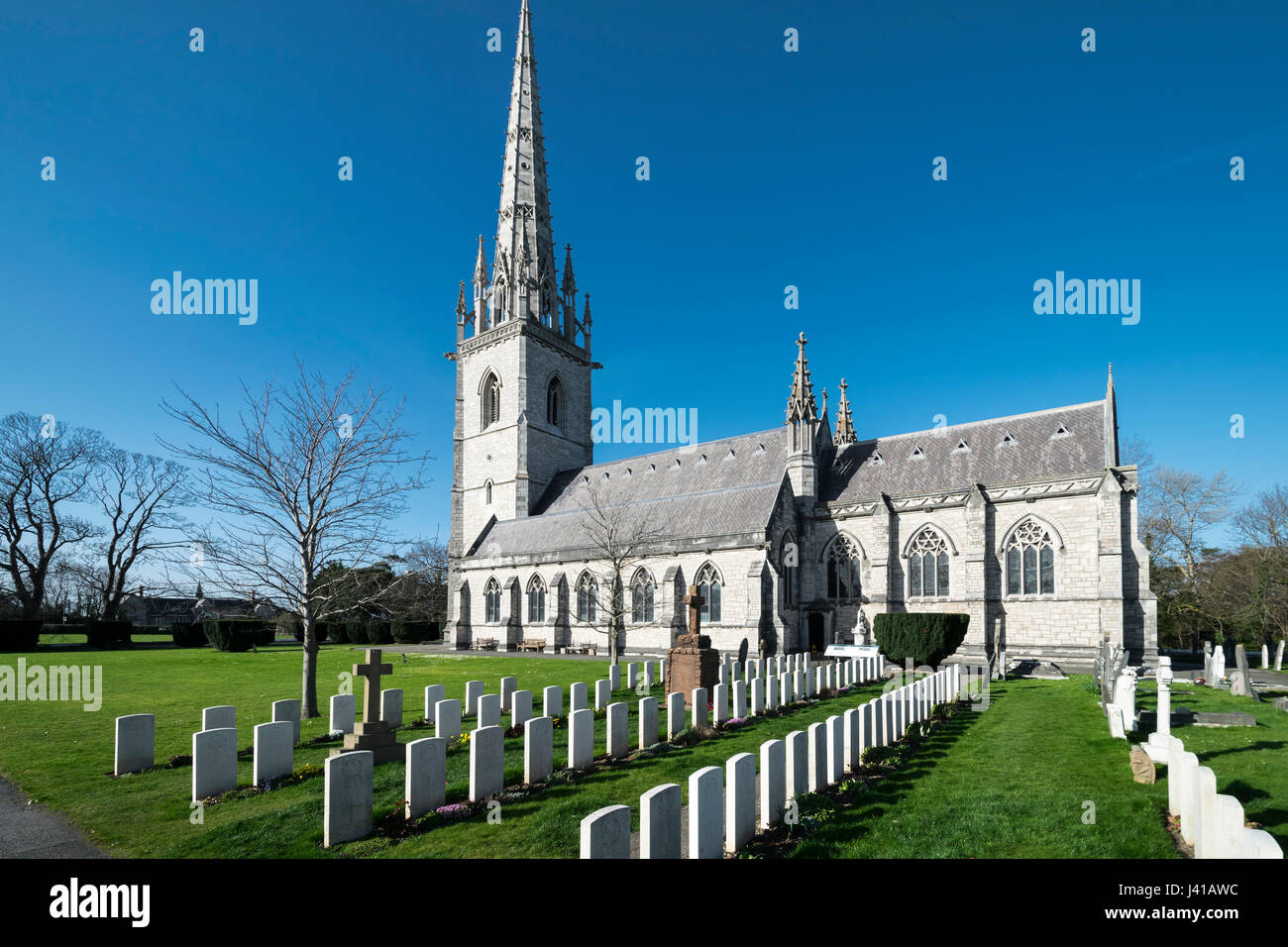 Chiesa di St Margaret Bodelwyddan Galles del Nord soldati canadesi war graves Foto Stock