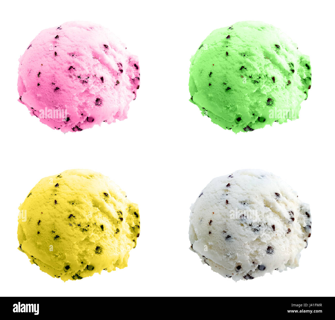 Ice Cream scoop su sfondo bianco Foto Stock