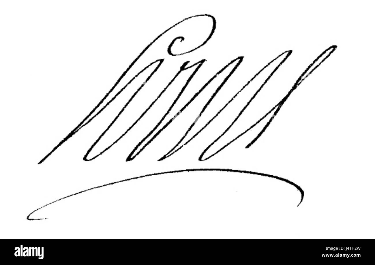 La firma di Luigi XIV è un autografo storico del re di Francia, che simboleggia il suo regno e la sua autorità personale. È un notevole documento storico del XVII secolo. Foto Stock