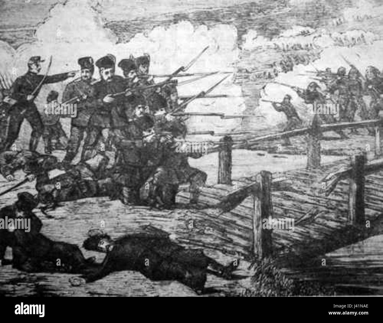 Lupta de la podul Skit Foto Stock