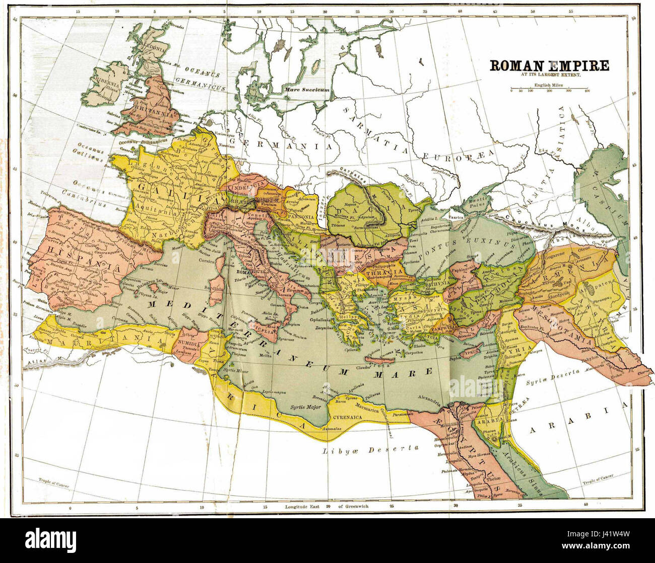 Le mappe dell'Impero Romano al suo apice intorno al 150 d.C. illustrano la vasta estensione territoriale dell'impero. Queste mappe evidenziano i confini, le città chiave e le conquiste militari durante l'apice del potere romano. Foto Stock