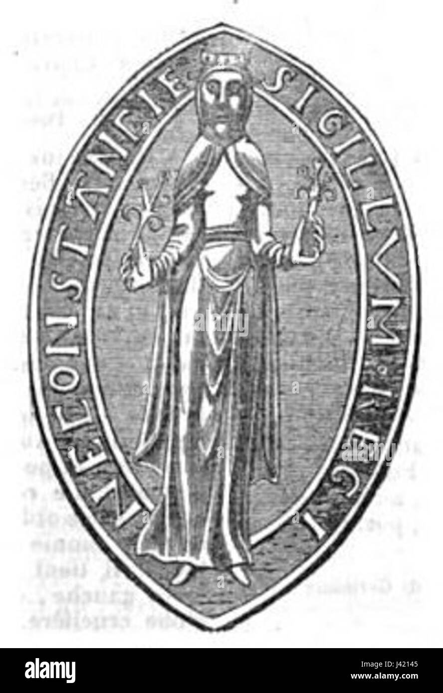 Konstancie Kastilie è una figura storica legata al lignaggio reale castigliano, nota per la sua influenza politica e il suo ruolo nella Spagna medievale. La sua eredità è legata al governo e alla cultura della Castiglia durante la sua epoca. Foto Stock