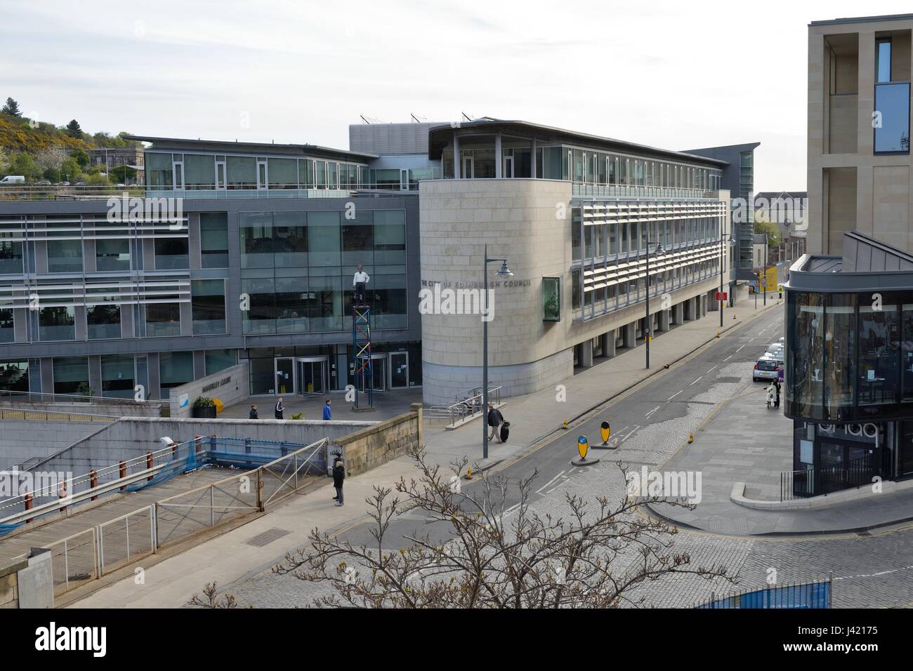 L'ingresso alla città di Edimburgo consiglio di costruzione nella capitale della Scozia. Foto Stock