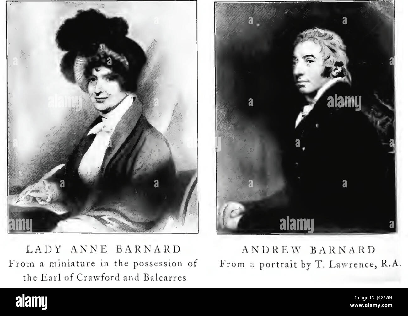 Lady Anne Andrew Barnard era una donna britannica nota per il suo matrimonio con Andrew Barnard, una figura significativa nella storia sudafricana. È riconosciuta per il suo ruolo nella società e per i suoi legami con la famiglia Barnard nel Sudafrica coloniale. Foto Stock