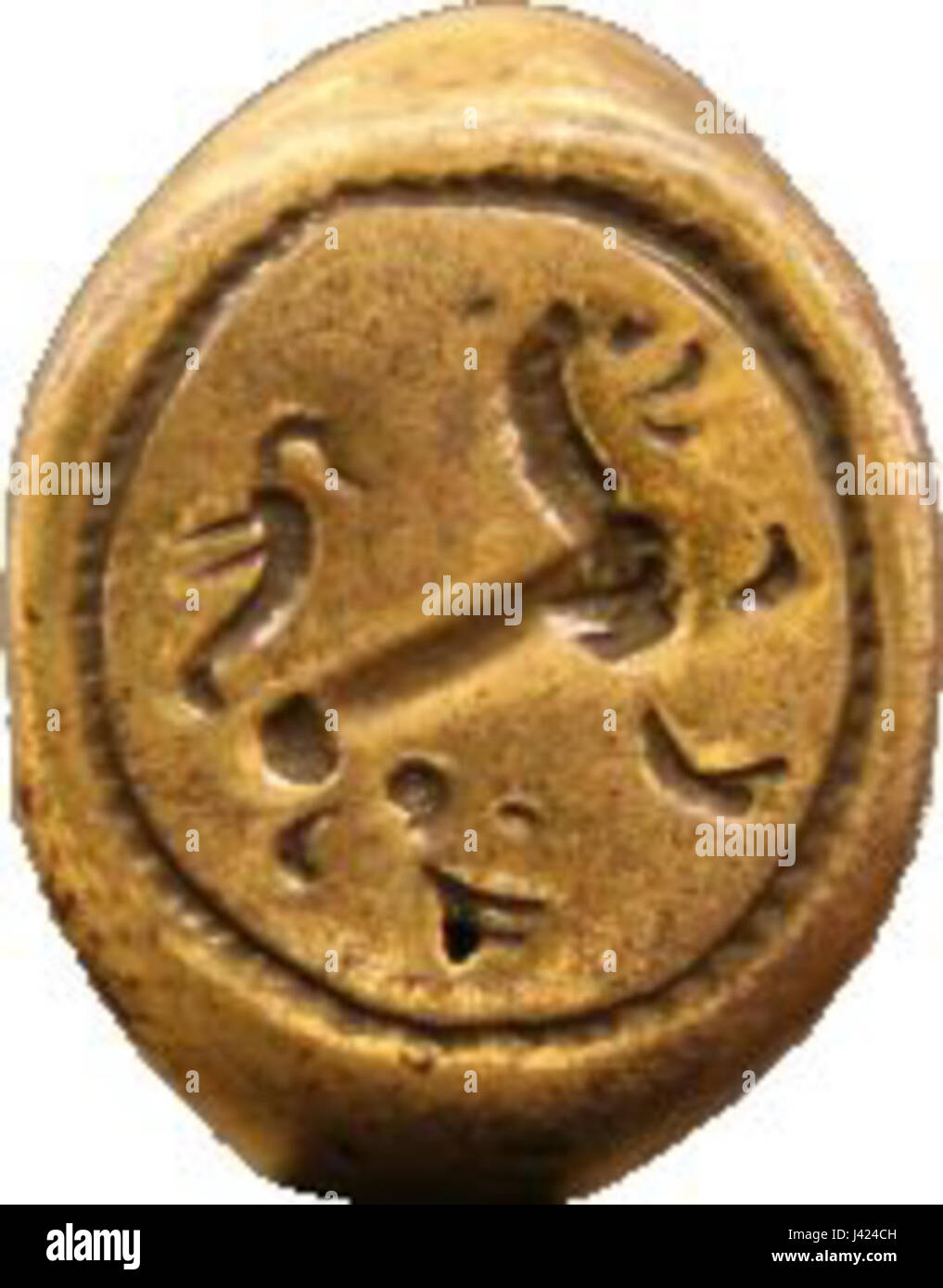 Lion signet ring Foto Stock