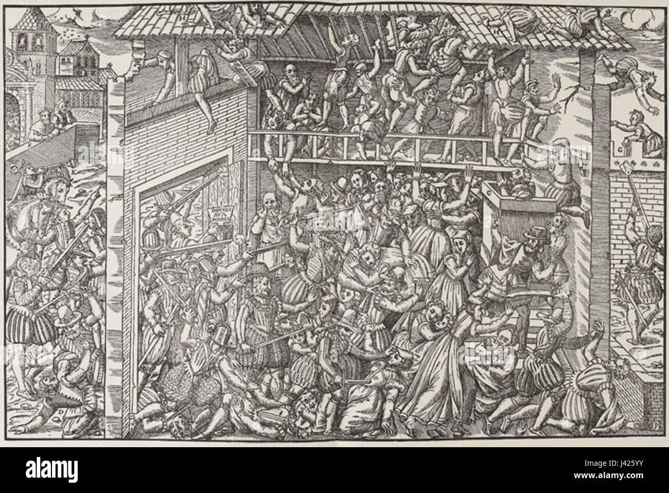 Il massacro di Vassy avvenne nel 1562 e fu un evento fondamentale durante le guerre di religione francesi. Segnò il violento scontro tra ugonotti e cattolici, che portò alla morte di numerosi protestanti e aggravò il conflitto tra i due gruppi. Foto Stock