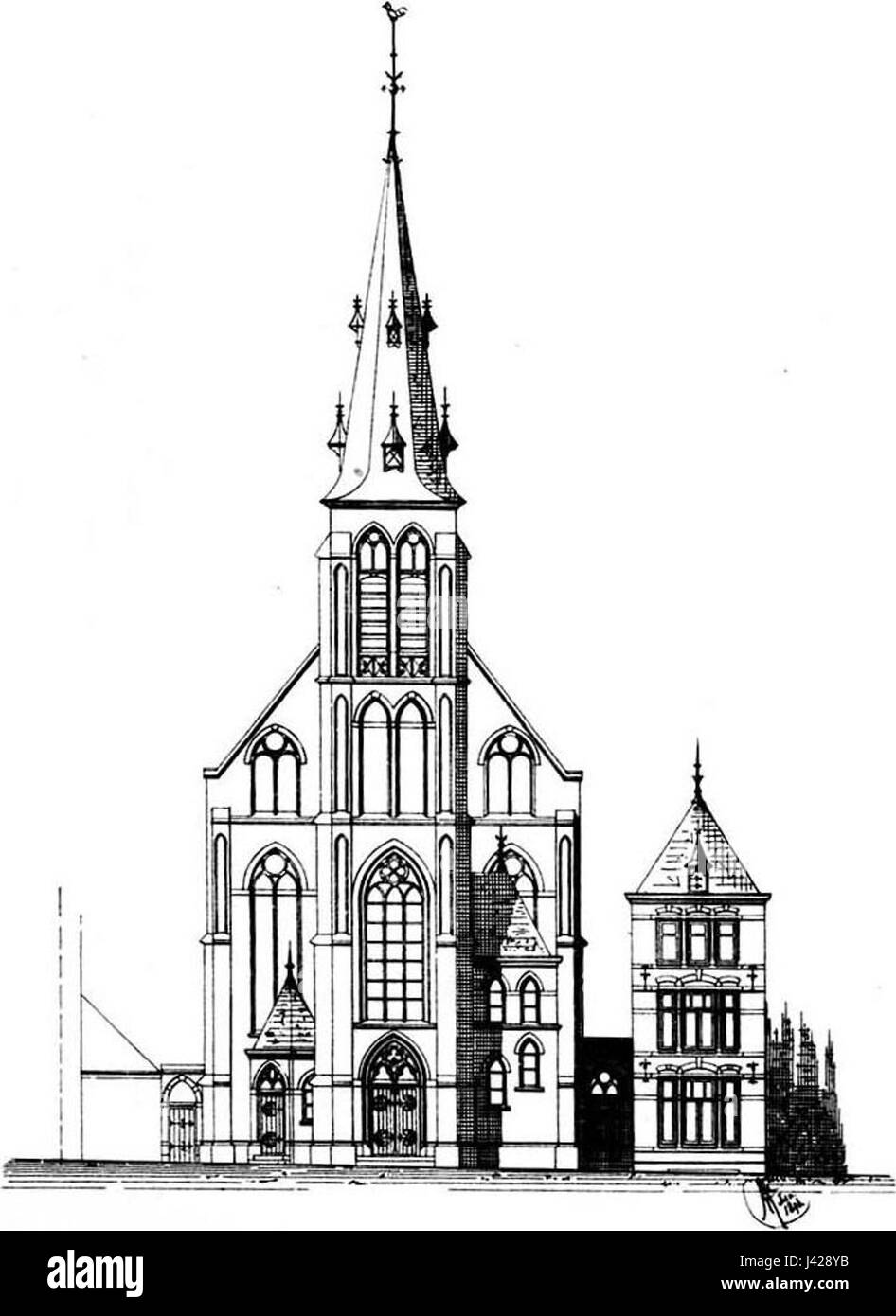 Chiesa luterana in elevazione di Arnhem 1 Foto Stock