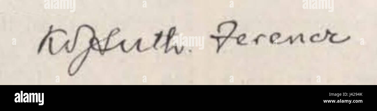 Questo si riferisce alla firma di Kossuth Ferenc, un leader politico ungherese e figura chiave nella rivoluzione ungherese del XIX secolo. La firma è un simbolo dell'indipendenza ungherese. Foto Stock