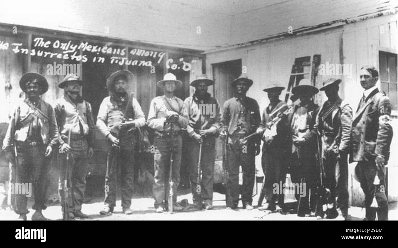 I Magonisti di Tijuana nel 1911 facevano parte di un movimento rivoluzionario messicano. Hanno svolto un ruolo significativo nelle prime fasi della rivoluzione messicana, concentrandosi sulla giustizia sociale e sulla riforma agraria. Foto Stock