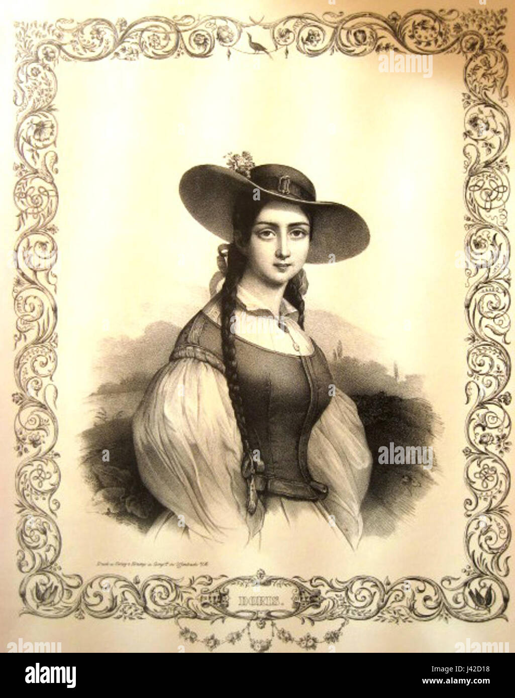 Una litografia intitolata "KrampundComp" di Doris, intorno al 1850, che mostra lo stile artistico e i soggetti prevalenti nella litografia europea della metà del XIX secolo. Foto Stock