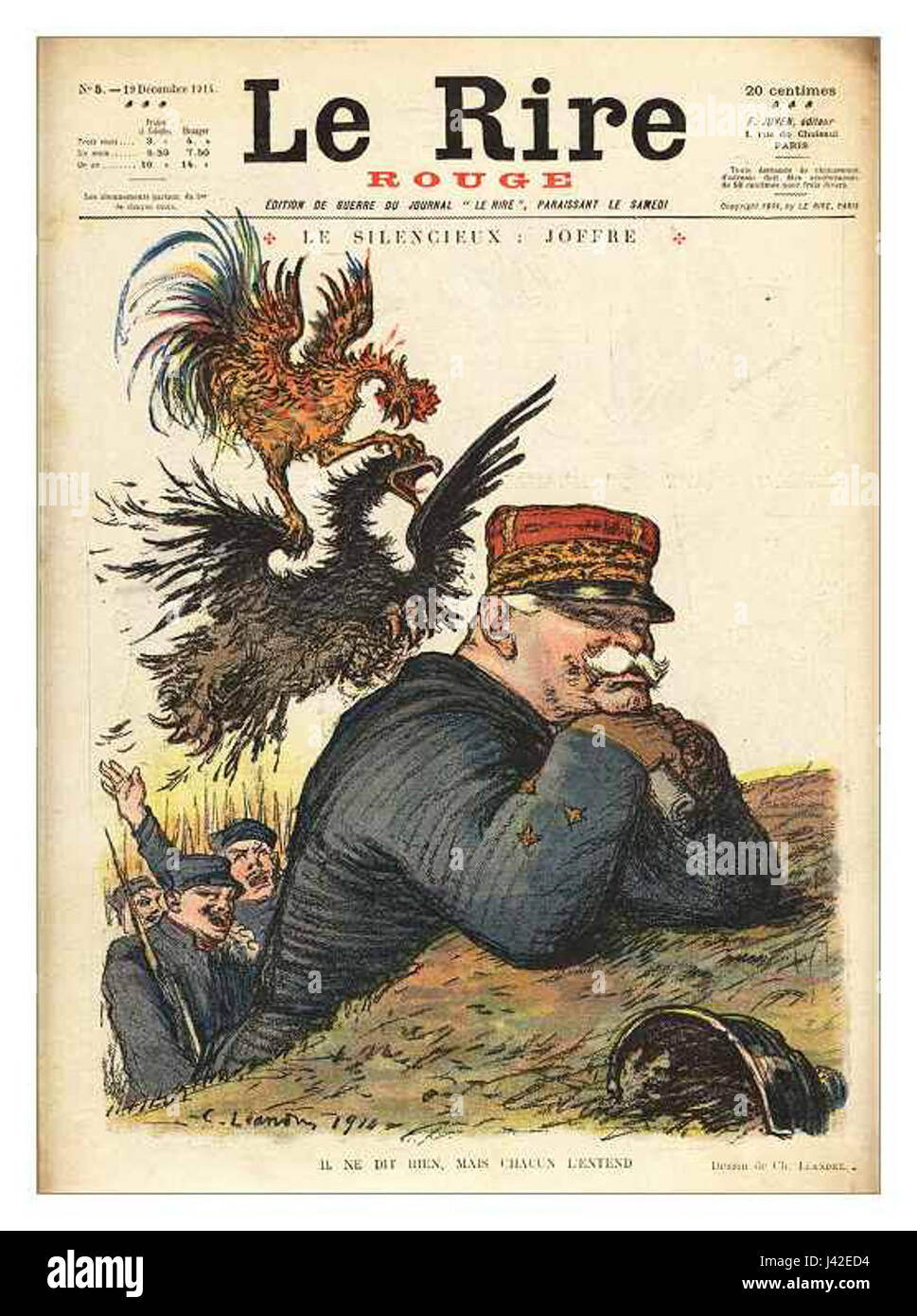 "Le Rire" Joffre si riferisce a un pezzo illustrato o a una satira della rivista francese "le Rire", che mette in evidenza un personaggio o un momento legato al generale Joseph Joffre durante la prima guerra mondiale Foto Stock