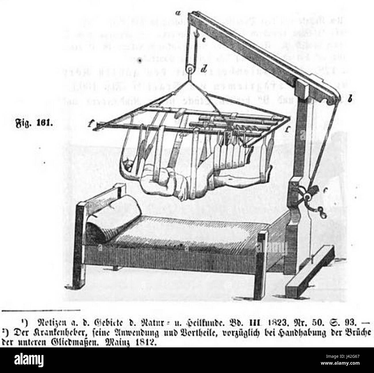 Leidig Krankenheber bei Emmert 1850 Foto Stock