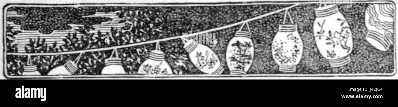 Madame Butterfly è una famosa opera di Giacomo Puccini. L'immagine della produzione del 1904 raffigura personaggi chiave, tra cui il gentiluomo giapponese e la sua signora americana. L'opera è conosciuta per la sua tragica trama, i temi culturali e la bella musica. Foto Stock