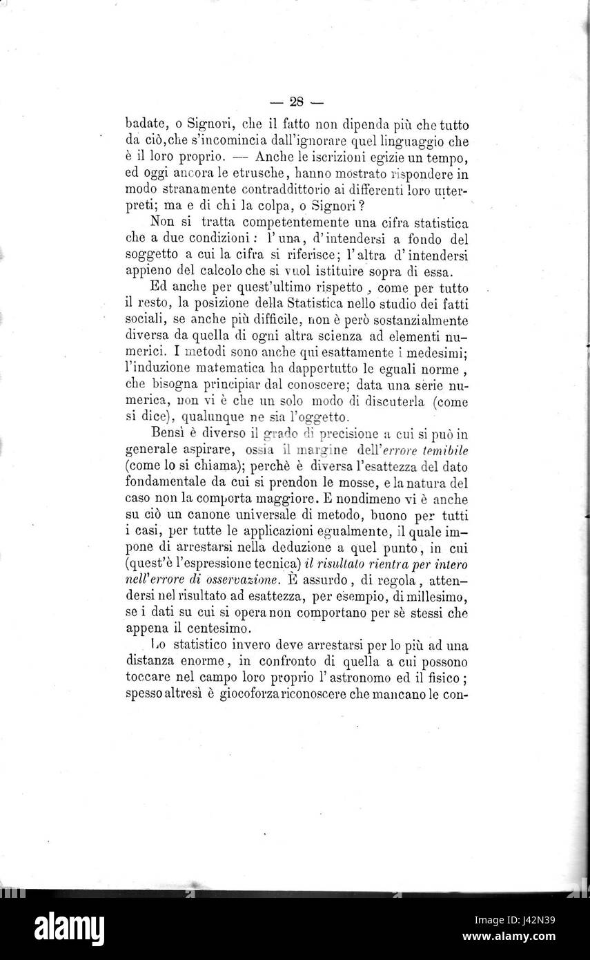 Messedaglia la statistica e i suoi metodi 28 Foto Stock