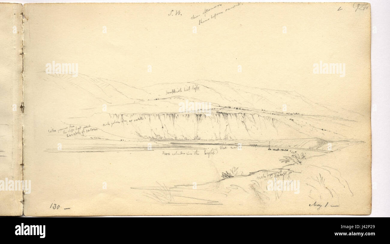 Questa immagine raffigura una vista del fiume Santa Cruz, situato a 130 km dalla sua foce, guardando a sud-ovest. La fotografia o l'illustrazione mette in risalto il paesaggio naturale del fiume e dei suoi dintorni, offrendo informazioni sulle caratteristiche geografiche e sull'ambiente della zona. Foto Stock