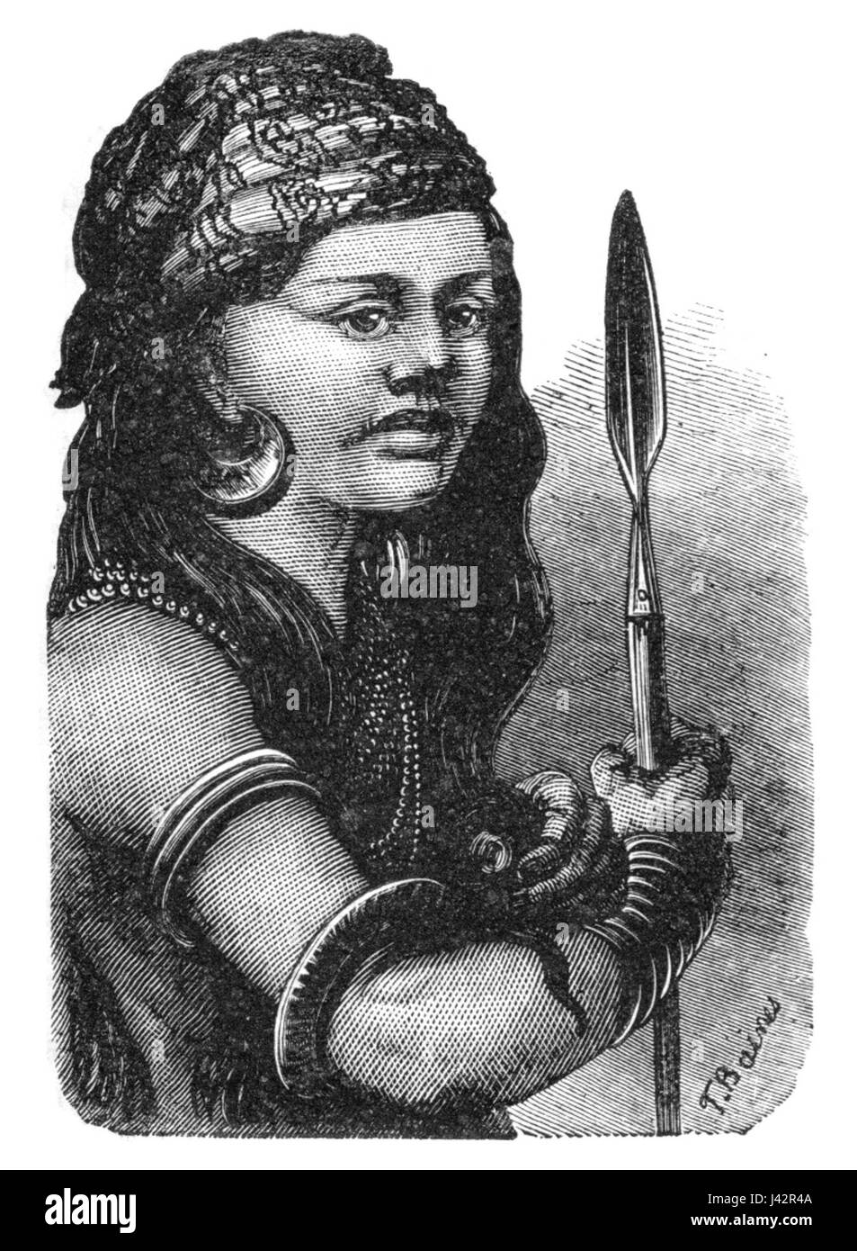 Arcipelago Malese Ritratto di una Gioventù Dyak Foto Stock