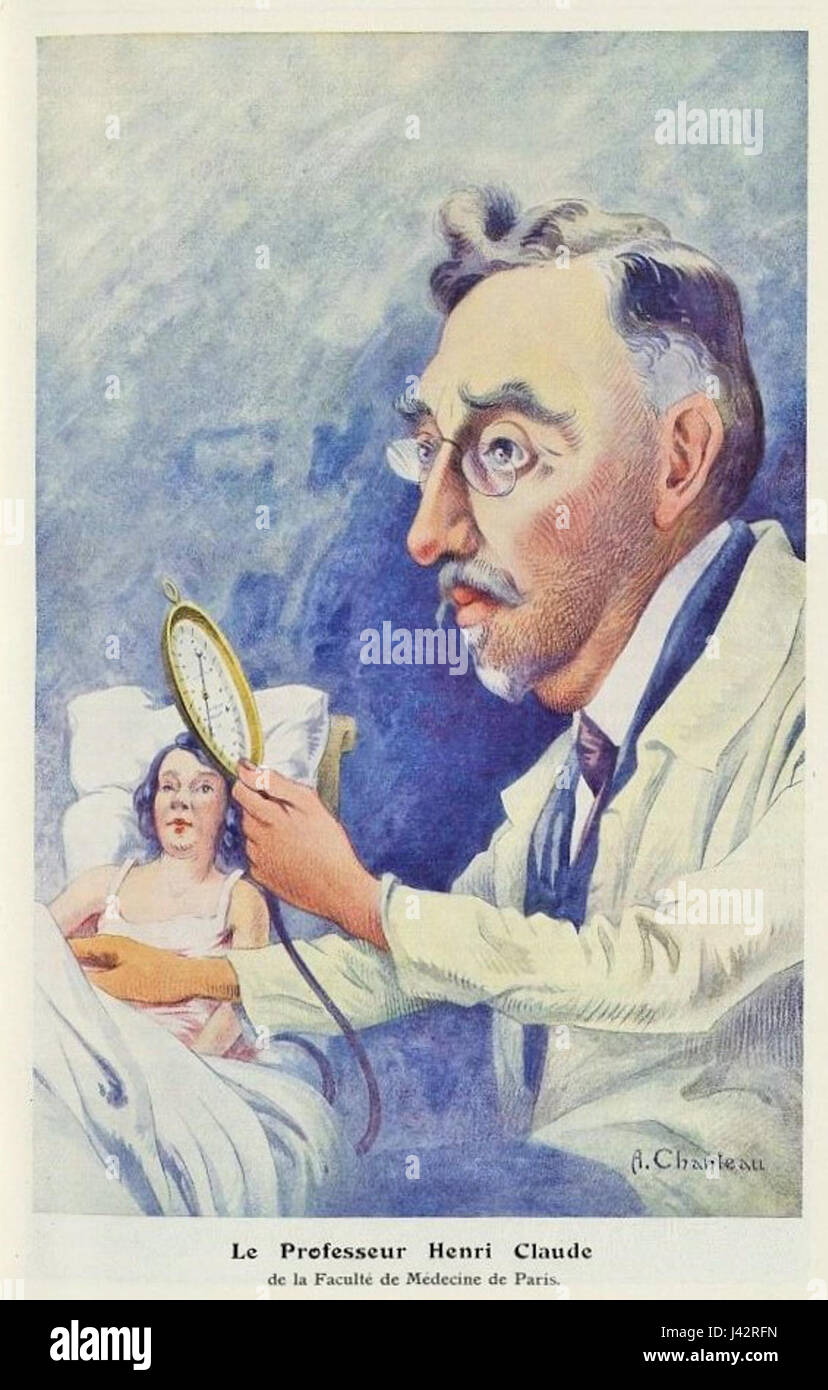 Le Professeur Henri Claude (ritratto di carica) Foto Stock