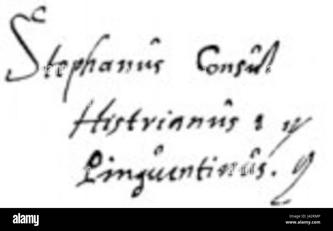 Questo si riferisce alla firma di un console, tipicamente associato alla rappresentanza diplomatica o governativa. Foto Stock