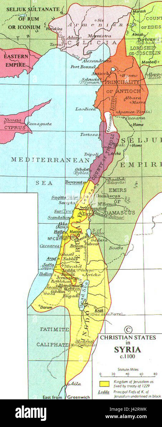 Mappa Crusader membri ca. 1100 Foto Stock