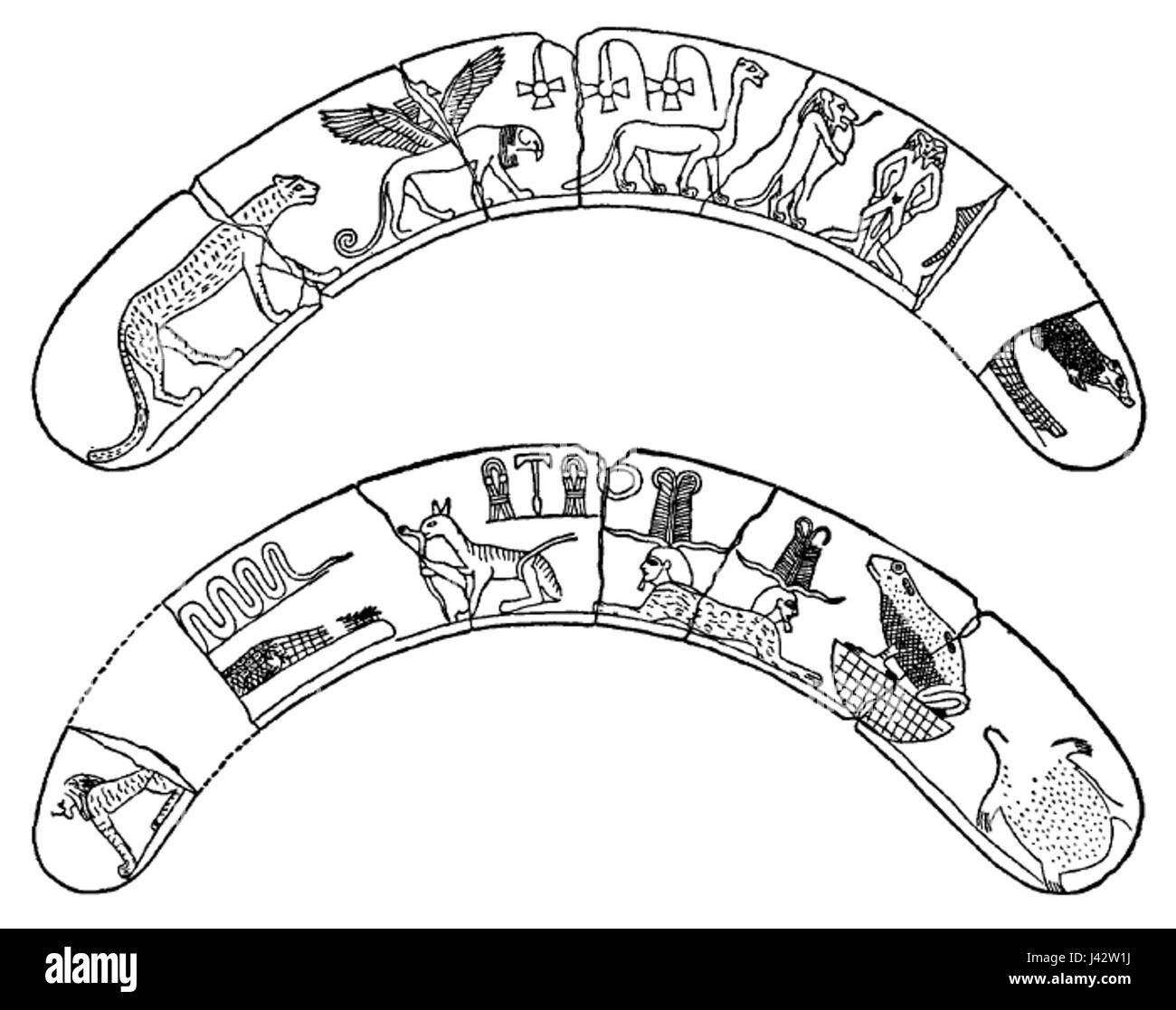 Il Mace Lisht, datato 16-11-17, è un manufatto archeologico dell'antico Egitto, ospitato nel British Museum. È conosciuta per la sua dettagliata maestria artigianale e il suo significato nella cultura egizia antica. Foto Stock